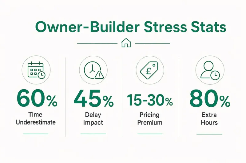 Infographic highlighting key owner-builder stress statistics