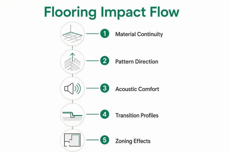 Infographic showing key factors of flooring influence on flow
