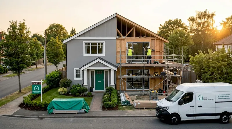 Home showing different renovation stages